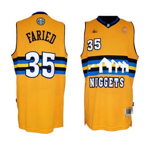 Men's  denver nuggets kenneth faried yellow jersey